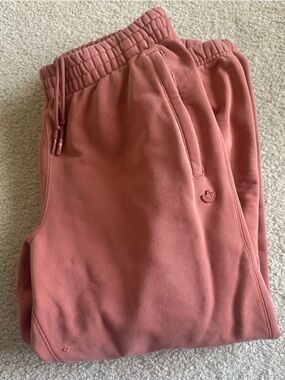Adidas Dusty Rose Pink Joggers Sweatpants with Zipper pockets